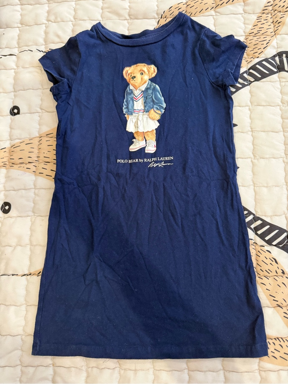 Polo by Ralph Lauren Navy Graphic Tee with Yellow Logo - Picture 1 of 2